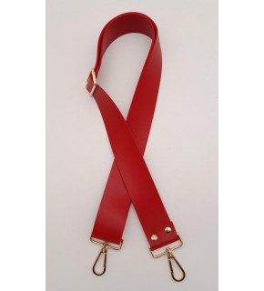 Çanta Aksesuar Suni Deri Kırmızı 120X4 Cm Çanta Sapı Kalsap Light Gold Metalli