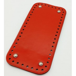 Çanta Aksesuar Suni Deri Kırmızı Renk 25X12 cm Dikdörtgen Çanta Tabanı (Gümüş Aparatlı)