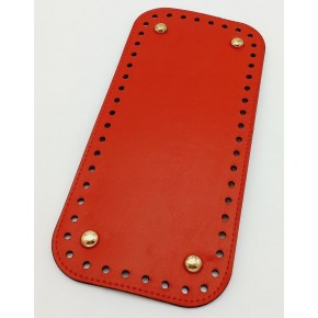 Çanta Aksesuar Suni Deri Kırmızı Renk 25X12 cm Dikdörtgen Çanta Tabanı (Light Gold Aparatlı)