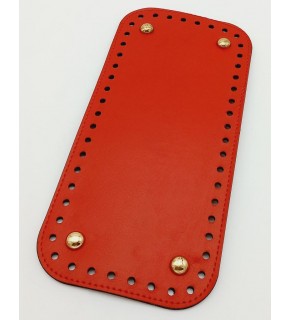Çanta Aksesuar Suni Deri Kırmızı Renk 25X12 cm Dikdörtgen Çanta Tabanı (Light Gold Aparatlı)