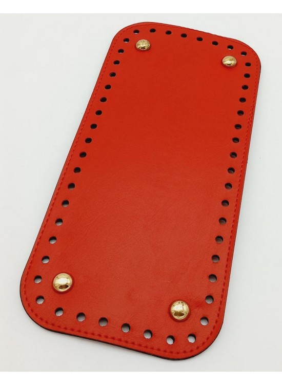 Çanta Aksesuar Suni Deri Kırmızı Renk 25X12 cm Dikdörtgen Çanta Tabanı (Light Gold Aparatlı)