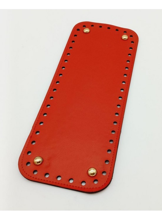 Çanta Aksesuar Suni Deri Kırmızı Renk 30X12 cm Dikdörtgen Çanta Tabanı (Light Gold Aparatlı)
