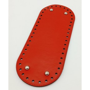 Çanta Aksesuar Suni Deri Kırmızı Renk 30X12 cm Oval Çanta Tabanı (Gümüş Aparatlı)