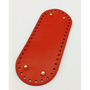 Çanta Aksesuar Suni Deri Kırmızı Renk 30X12 cm Oval Çanta Tabanı (Light Gold Aparatlı)