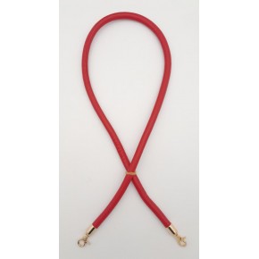 Çanta Aksesuar Suni Deri Kordon Çanta Sapı Kırmızı Renk Light Gold Metalli