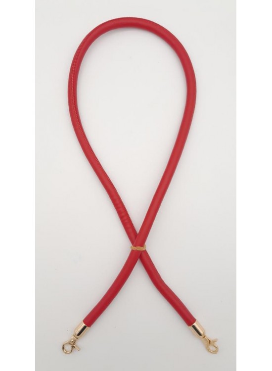 Çanta Aksesuar Suni Deri Kordon Çanta Sapı Kırmızı Renk Light Gold Metalli