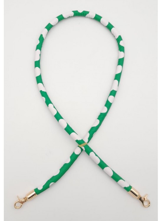 Çanta Aksesuar Suni Deri Kordon Çanta Sapı Yeşil Beyaz Leopar Light Gold Metalli