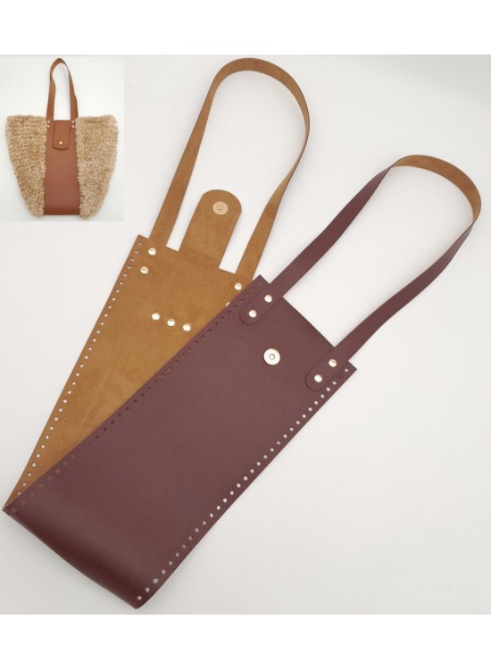 Çanta Aksesuar Suni Deri Kova Model Bordo Renk Çanta Deri Seti Light Gold Metal