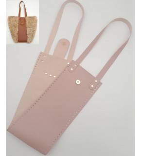 Çanta Aksesuar Suni Deri Kova Model Pudra Renk Çanta Deri Seti Light Gold Metal