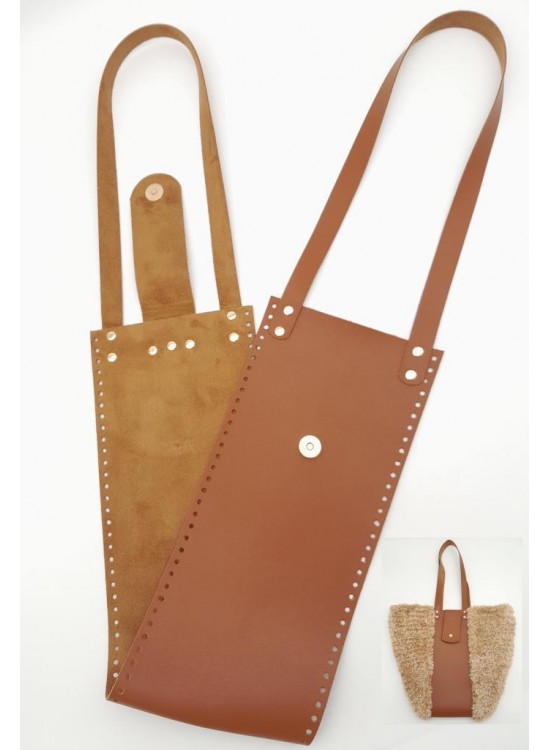 Çanta Aksesuar Suni Deri Kova Model Taba Renk Çanta Deri Seti Light Gold Metal