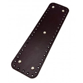 Çanta Aksesuar Suni Deri Koyu Kahve Renk 35X10 cm Dikdörtgen Çanta Tabanı (Gümüş  Aparatlı)