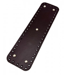 Çanta Aksesuar Suni Deri Koyu Kahve Renk 35X10 cm Dikdörtgen Çanta Tabanı (Gümüş  Aparatlı)