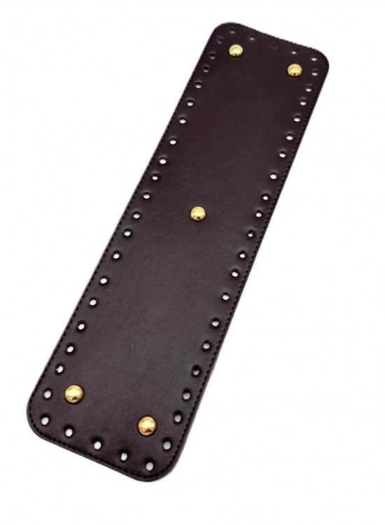 Çanta Aksesuar Suni Deri Koyu Kahve Renk 35X10 cm Dikdörtgen Çanta Tabanı (Light Gold Aparatlı)