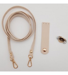 Çanta Aksesuar Suni Deri Krem Cep Telefonu Seti Light Gold Metalli