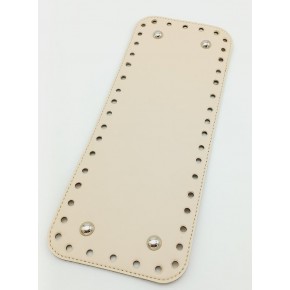Çanta Aksesuar Suni Deri Krem Renk 30X12 cm Dikdörtgen Çanta Tabanı (Gümüş Aparatlı)