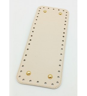 Çanta Aksesuar Suni Deri Krem Renk 30X12 cm Dikdörtgen Çanta Tabanı (Light Gold Aparatlı)