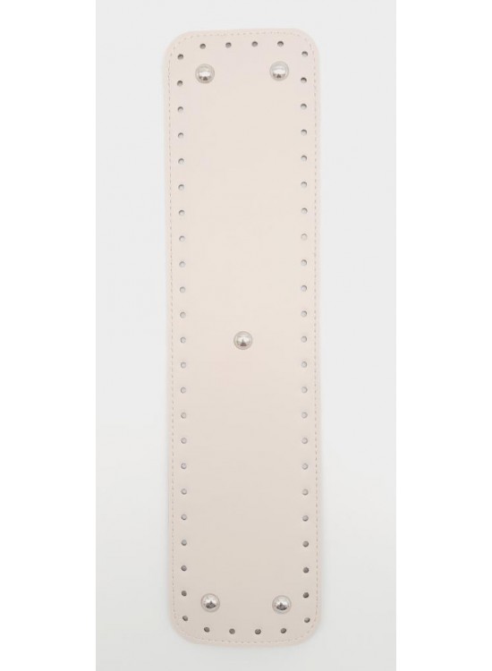 Çanta Aksesuar Suni Deri Krem Renk 40x10 cm Dikdörtgen Çanta Tabanı Gümüş Aparatlı