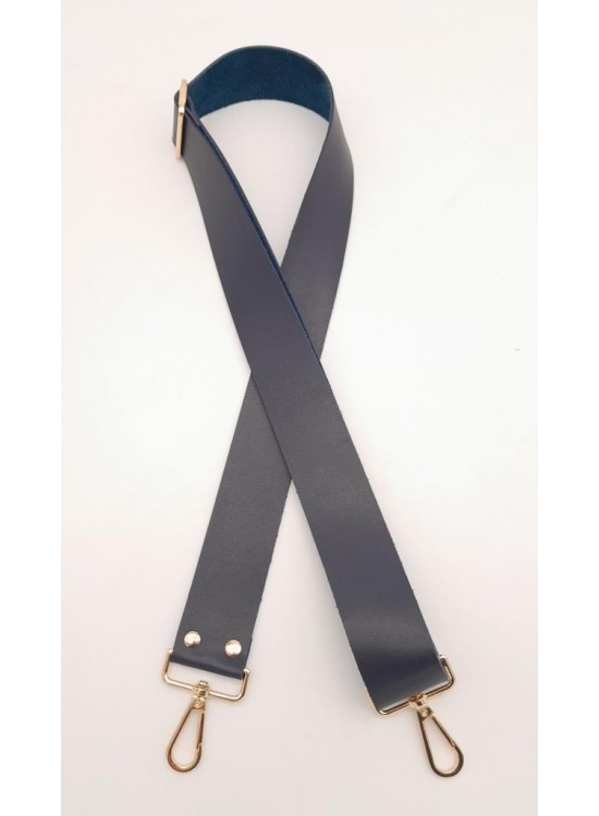 Çanta Aksesuar Suni Deri Lacivert 120X4 Cm Çanta Sapı Kalsap Light Gold Metalli