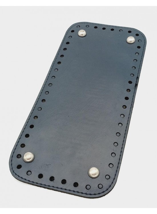 Çanta Aksesuar Suni Deri Lacivert Renk 25X12 cm Dikdörtgen Çanta Tabanı (Gümüş Aparatlı)
