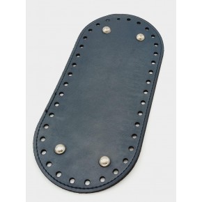 Çanta Aksesuar Suni Deri Lacivert Renk 25X12 cm Oval Çanta Tabanı (Gümüş Aparatlı)
