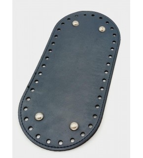 Çanta Aksesuar Suni Deri Lacivert Renk 25X12 cm Oval Çanta Tabanı (Gümüş Aparatlı)