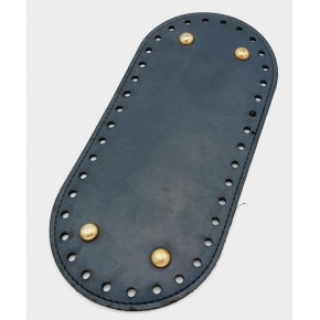 Çanta Aksesuar Suni Deri Lacivert Renk 25X12 cm Oval Çanta Tabanı (Light Gold Aparatlı)