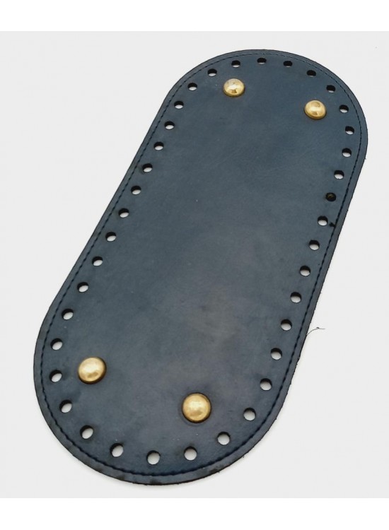 Çanta Aksesuar Suni Deri Lacivert Renk 25X12 cm Oval Çanta Tabanı (Light Gold Aparatlı)