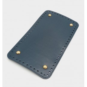 Çanta Aksesuar Suni Deri Lacivert Renk 25X14 cm Dikdörtgen Çanta Tabanı (Light Gold Aparatlı)