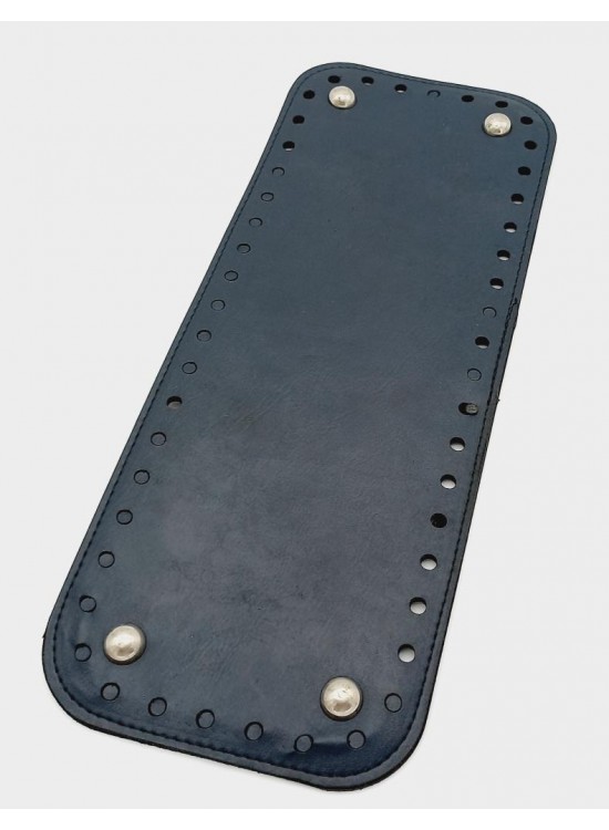 Çanta Aksesuar Suni Deri Lacivert Renk 30X12 cm Dikdörtgen Çanta Tabanı (Gümüş Aparatlı)