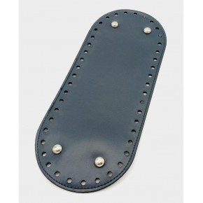 Çanta Aksesuar Suni Deri Lacivert Renk 30X12 cm Oval Çanta Tabanı (Gümüş Aparatlı)