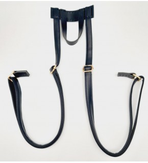 Çanta Aksesuar Suni Deri Lacivert Renk Sırt Çantası Sapı Light Gold Metalli