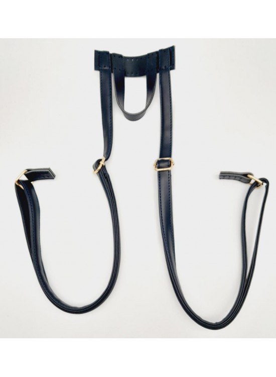 Çanta Aksesuar Suni Deri Lacivert Renk Sırt Çantası Sapı Light Gold Metalli