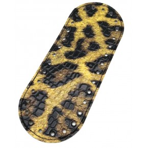 Çanta Aksesuar Suni Deri Parlak Leopar 20x8 cm Oval Çanta Tabanı