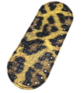 Çanta Aksesuar Suni Deri Parlak Leopar 20x8 cm Oval Çanta Tabanı