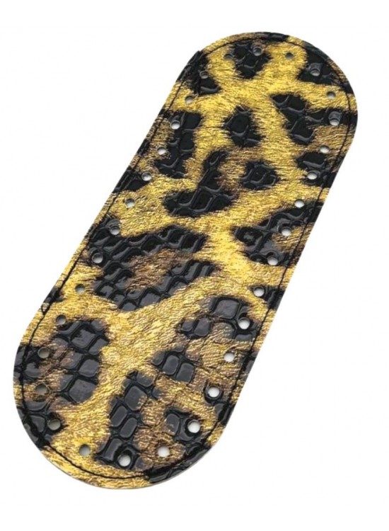 Çanta Aksesuar Suni Deri Parlak Leopar 20x8 cm Oval Çanta Tabanı