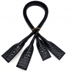 Çanta Aksesuar Suni Deri  Pelikan Model Çanta Sapı Siyah Rugan Croco Desenli