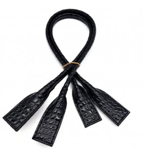 Çanta Aksesuar Suni Deri  Pelikan Model Çanta Sapı Siyah Rugan Croco Desenli