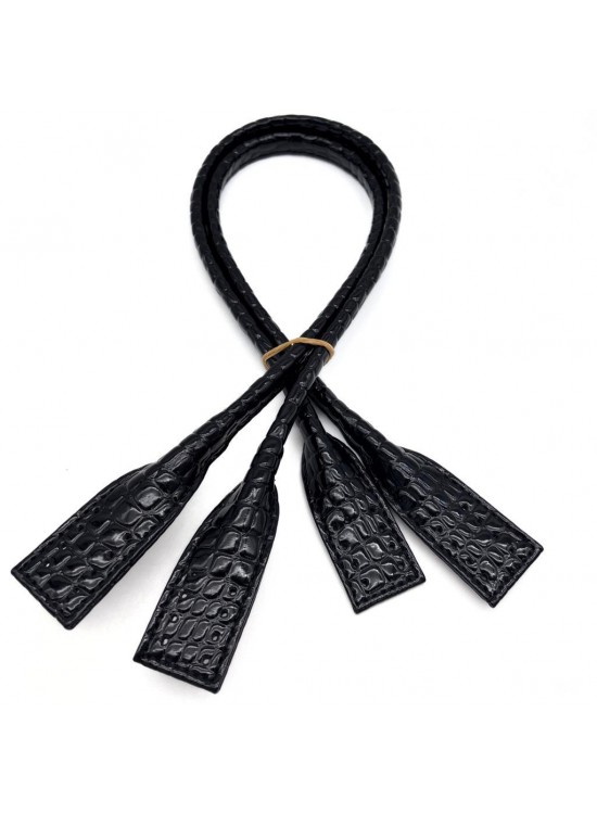 Çanta Aksesuar Suni Deri  Pelikan Model Çanta Sapı Siyah Rugan Croco Desenli