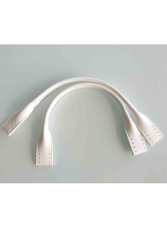 Çanta Aksesuar Suni Deri Pelikan Model Kısa Çanta Sapı Beyaz 40 Cm