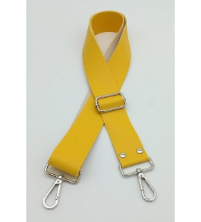 Çanta Aksesuar Suni Deri Sarı 120X4 Cm Çanta Sapı Kalsap Gümüş Metalli