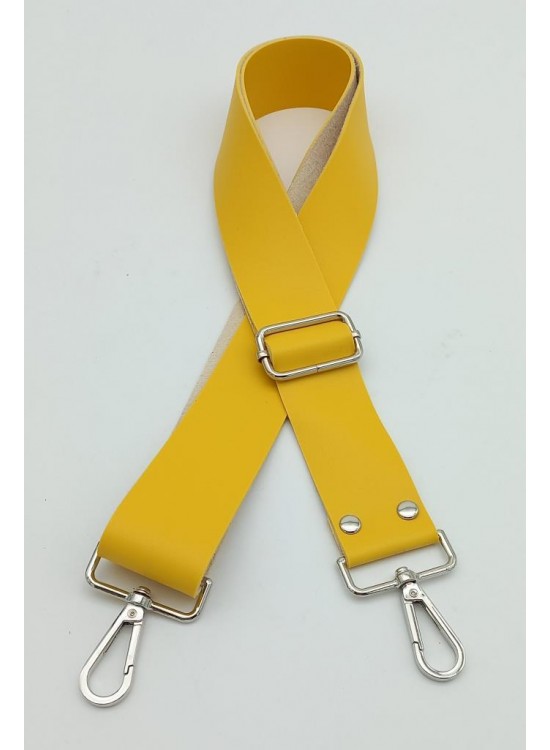 Çanta Aksesuar Suni Deri Sarı 120X4 Cm Çanta Sapı Kalsap Gümüş Metalli