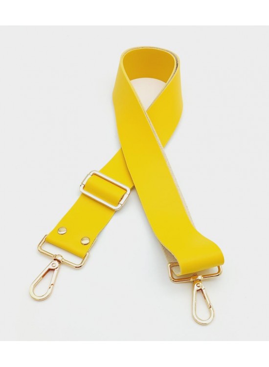 Çanta Aksesuar Suni Deri Sarı 120X4 Cm Çanta Sapı Kalsap Light Gold Metalli