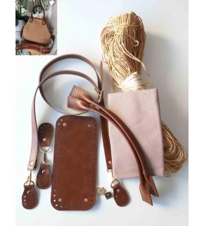 Çanta Aksesuar Suni Deri Sitil Model Örgü Çanta Seti