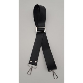 Çanta Aksesuar Suni Deri Siyah 120X4 Cm Çanta Sapı Kalsap Gümüş Metalli