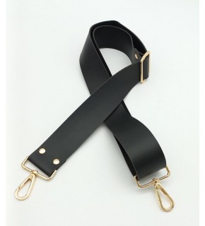 Çanta Aksesuar Suni Deri Siyah 120X4 Cm Çanta Sapı Kalsap Light Gold Metalli