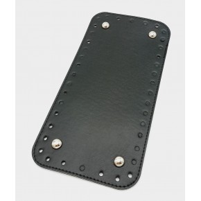 Çanta Aksesuar Suni Deri Siyah Renk 25X12 cm Dikdörtgen Çanta Tabanı (Gümüş Aparatlı)