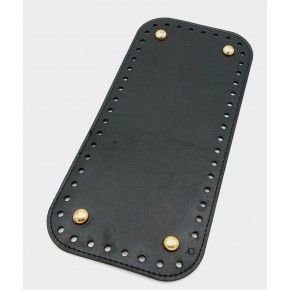 Çanta Aksesuar Suni Deri Siyah Renk 25X12 cm Dikdörtgen Çanta Tabanı (Light Gold Aparatlı)