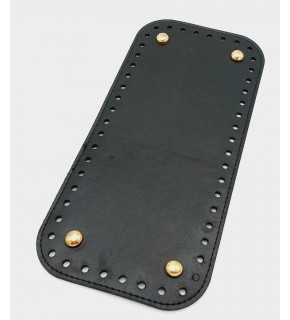 Çanta Aksesuar Suni Deri Siyah Renk 25X12 cm Dikdörtgen Çanta Tabanı (Light Gold Aparatlı)