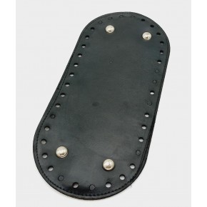 Çanta Aksesuar Suni Deri Siyah Renk 25X12 cm Oval Çanta Tabanı (Gümüş Aparatlı)