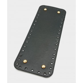 Çanta Aksesuar Suni Deri Siyah Renk 30X12 cm Dikdörtgen Çanta Tabanı (Light Gold Aparatlı)